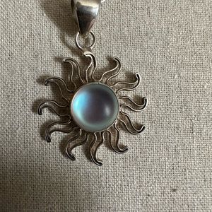 STERLING SILVER LUMINITE SUN PENDANT